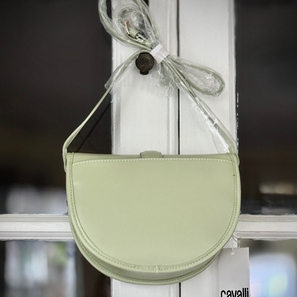 NWT Cavalli Class Green Crossbody Bag Marina Saddle Flap - Picture 4 of 4